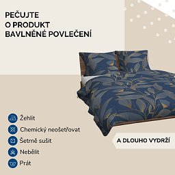 Obrázek pro produkt Bavlněné povlečení Květy zlaté 140X200 70X90